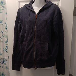 Men's M Polo By Ralph Lauren Navy Blue Full Zippered Hoodie Jacket